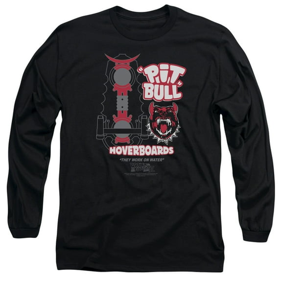 Back To The Future II Pit Bull Long Sleeve Adult 18/1 T-Shirt Black