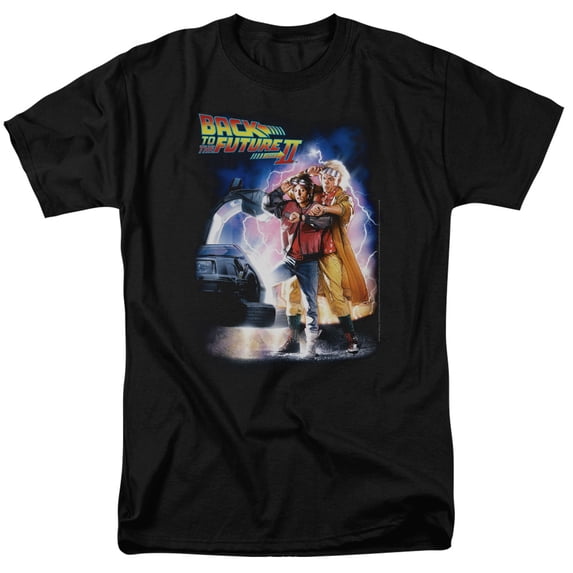 Back To The Future Men's Poster T-shirt Large Black