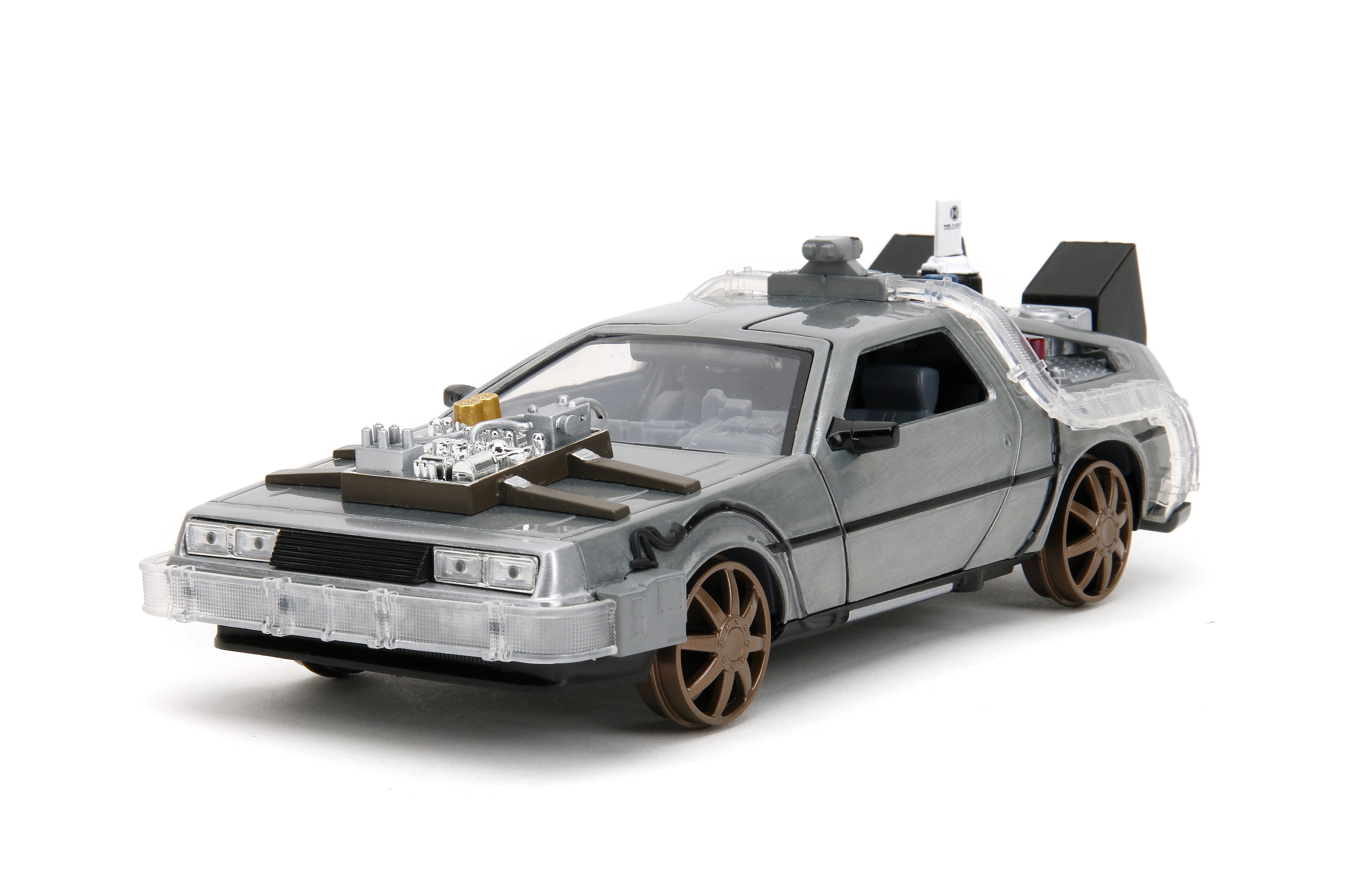 Jada Back to The Future Part 3 Time Machine with Train Wheels 1:24 Scale Die-Cast Movie Replica, Ages 8+, Model Vehicles