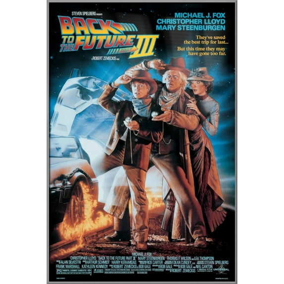 Back To The Future III - Framed Movie Poster (Regular Style) (Size: 24" X 36") (Silver Aluminum Frame)
