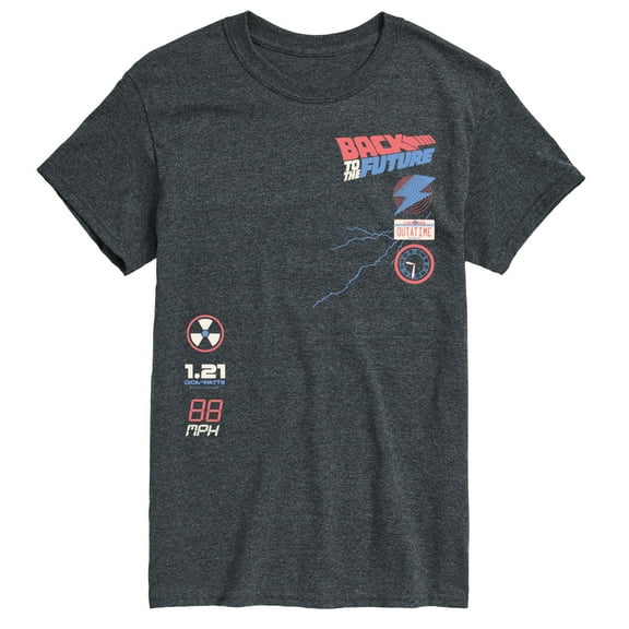 Back To The Future - License Plate And Icon - Men's Short Sleeve Graphic T-Shirt