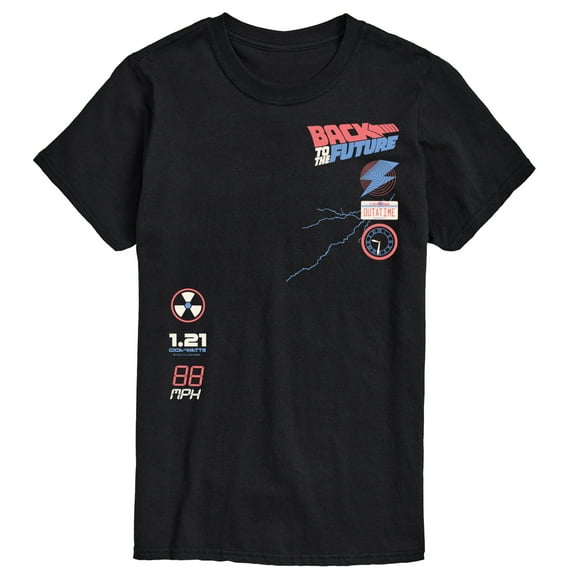 Back To The Future - License Plate And Icon - Men's Short Sleeve Graphic T-Shirt
