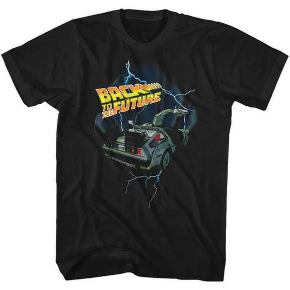 Back To The Future Lightning Car Black Adult T-Shirt 4Xl