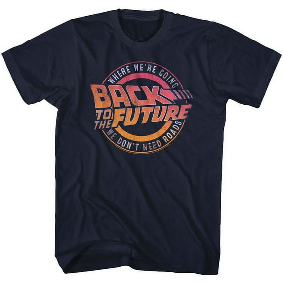 Back To The Future Logo&Quote Navy Adult T-Shirt 3Xlt