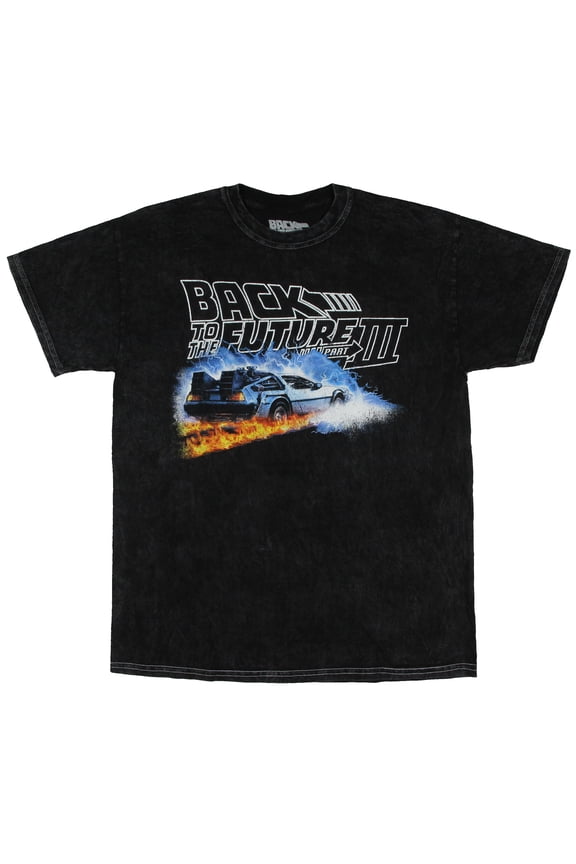Back To The Future Men's Your Future Is Whatever You Make It Delorean Adult Acid-Washed T-Shirt