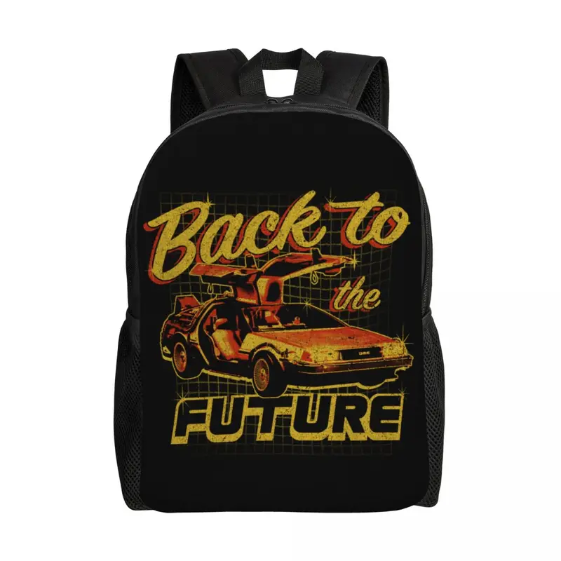 Back To The Future Movie Backpack for Men Women School College Students Bookbag Fits 15 Inch Laptop DMC Motor Company Bags