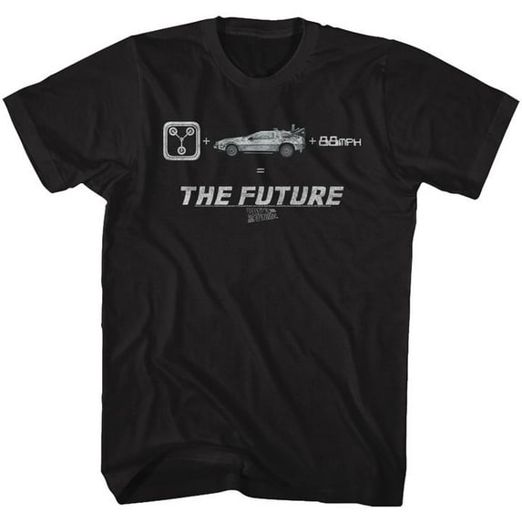 Back To The Future The Future Black Adult T-Shirt