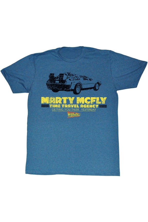 Back To The Future Movies Time In A Car Adult Short Sleeve T Shirt
