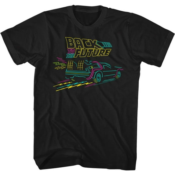 Back To The Future Neonfuture Black Adult T-Shirt