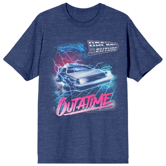Back To The Future Out Of Time Women's Navy Heather T-Shirt-Small