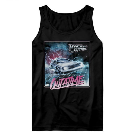 Back To The Future Outatime Black Adult Tank Top