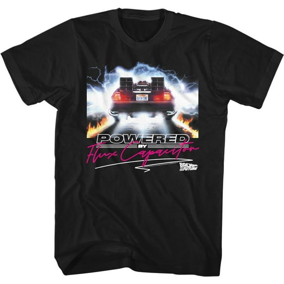 Back To The Future Powered By Flux Black Adult T-Shirt 3Xl