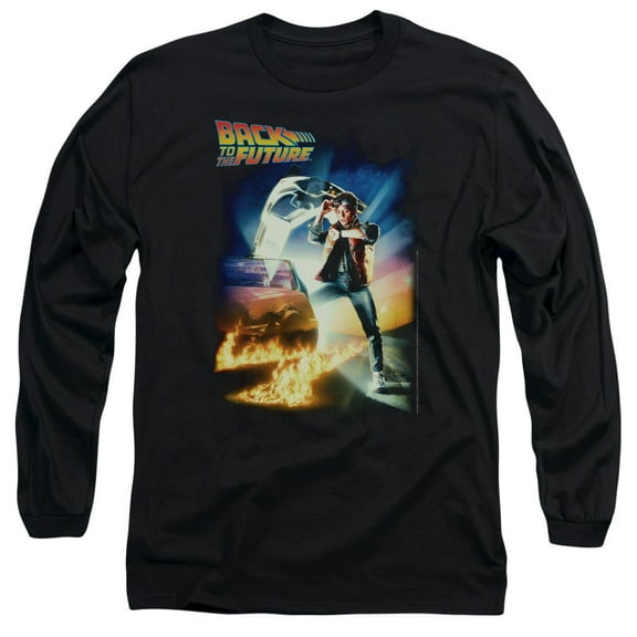 Back To The Future Men's Poster Long Sleeve X-Large Black