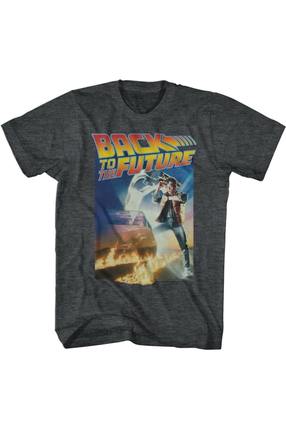 Back To The Future Poster With A Gig Logo Black Heather Adult T-Shirt S