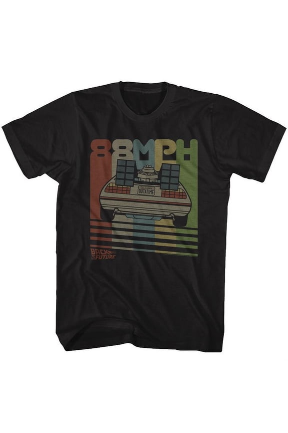 Back To The Future Retro Black Adult T-Shirt