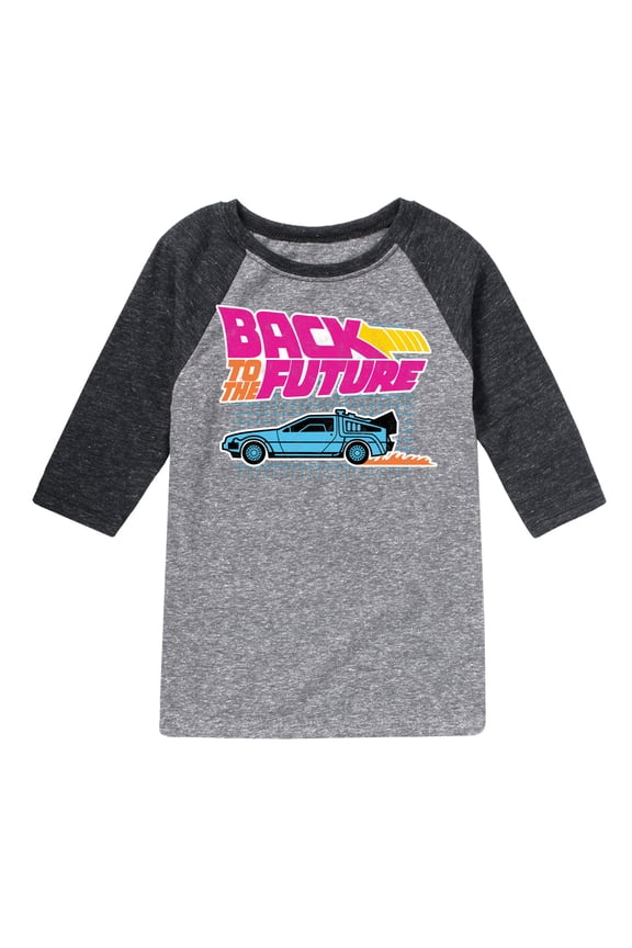 - Retro Logo & DeLorean - Toddler & Youth Raglan Graphic T-Shirt