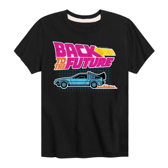 Back To The Future - Retro Logo & DeLorean - Toddler & Youth Short Sleeve Graphic T-Shirt