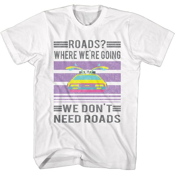 Back To The Future Retro White Adult T-Shirt 4Xl