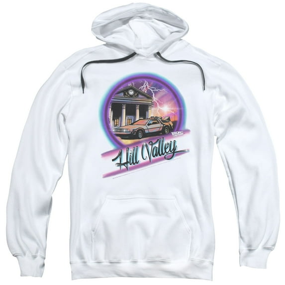 Back To The Future Ride Adult Pullover Hoodie Sweatshirt White