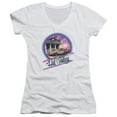 thumbnail image 1 of Back To The Future Ride Junior Women's T-Shirt V-Neck White, 1 of 1