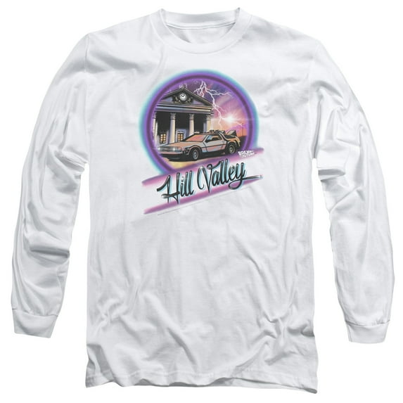 Back To The Future Ride Long Sleeve Adult 18/1 T-Shirt White