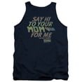 thumbnail image 1 of Back To The Future Say Hi Adult Tank Top Navy, 1 of 1