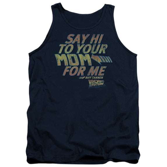 Back To The Future Say Hi Adult Tank Top Navy
