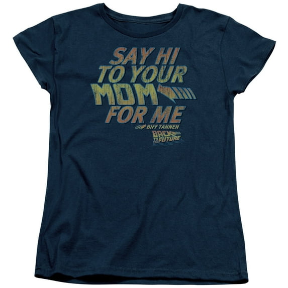 Back To The Future Say Hi S/S Women's T-Shirt Navy