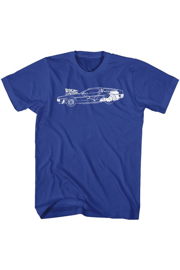Back To The Future Schematics Royal Adult T-Shirt 5Xl