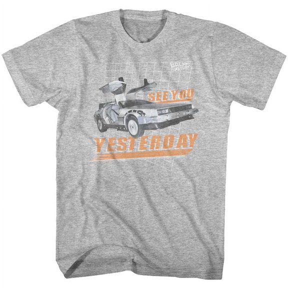 Back To The Future See You Gray Heather Adult T-Shirt