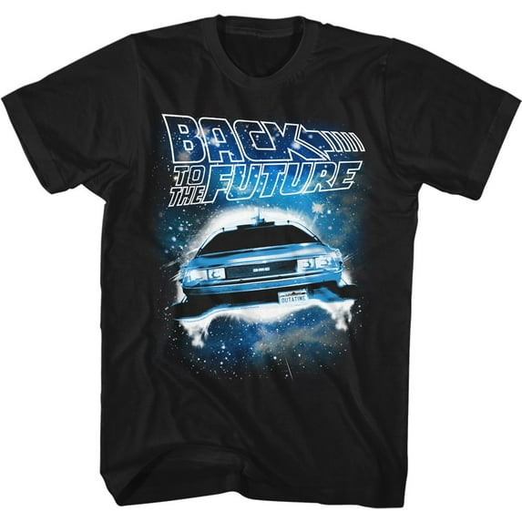 Back To The Future Spacecar Black Adult T-Shirt