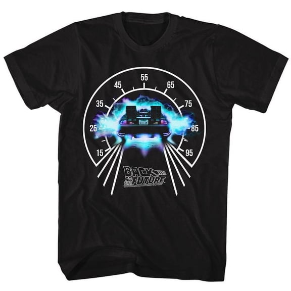 Back To The Future Speedometer Black Adult T-Shirt Xlt