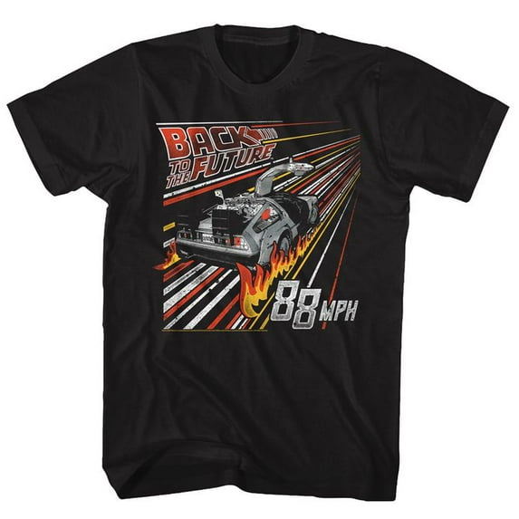 Back To The Future Streak To The Future Black Adult T-Shirt 4Xl
