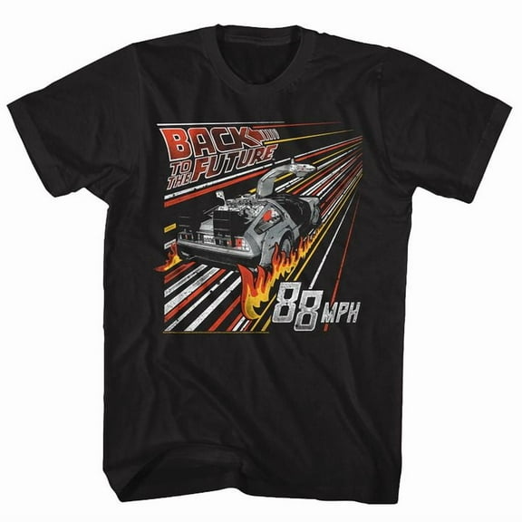 Back To The Future Streak To The Future Black Adult T-Shirt Xlt