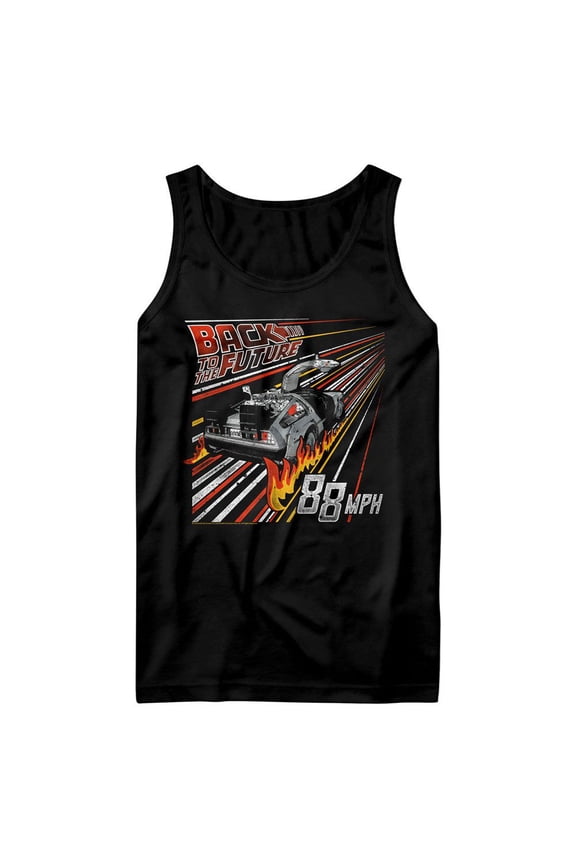 Back To The Future Streak To The Future Black Adult Tank Top