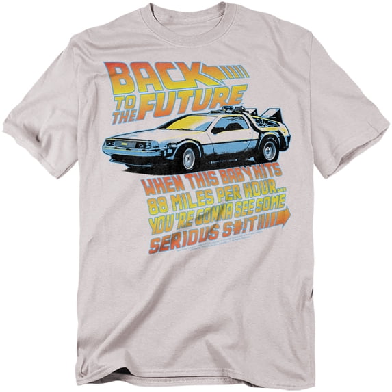 Back To The Future T-Shirt 88 Mph Unisex Graphic Tee For Men & Women Silver 