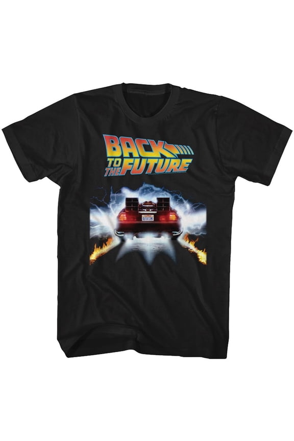 Back To The Future Tail Lights Black Adult T-Shirt