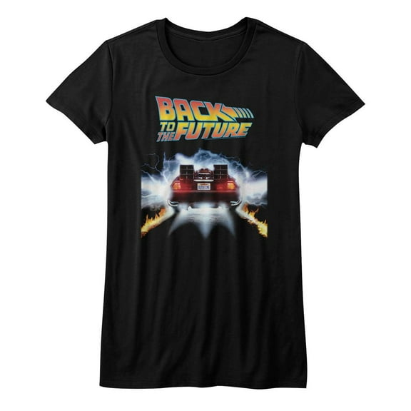 Back To The Future Tail Lights Black Junior Women's T-Shirt