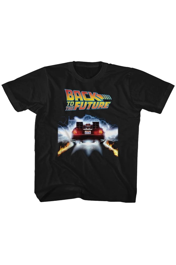 Back To The Future Tail Lights Black Youth T-Shirt
