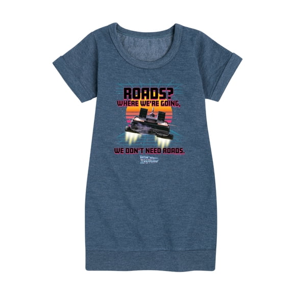 Back To The Future - Where We're Going Don't Need Roads - Toddler & Youth Girls Fleece Dress