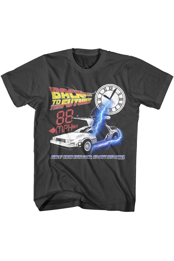 Back To The Future - Where Were Going - American Classics - Solid Gray Adult Short Sleeve T-Shirt