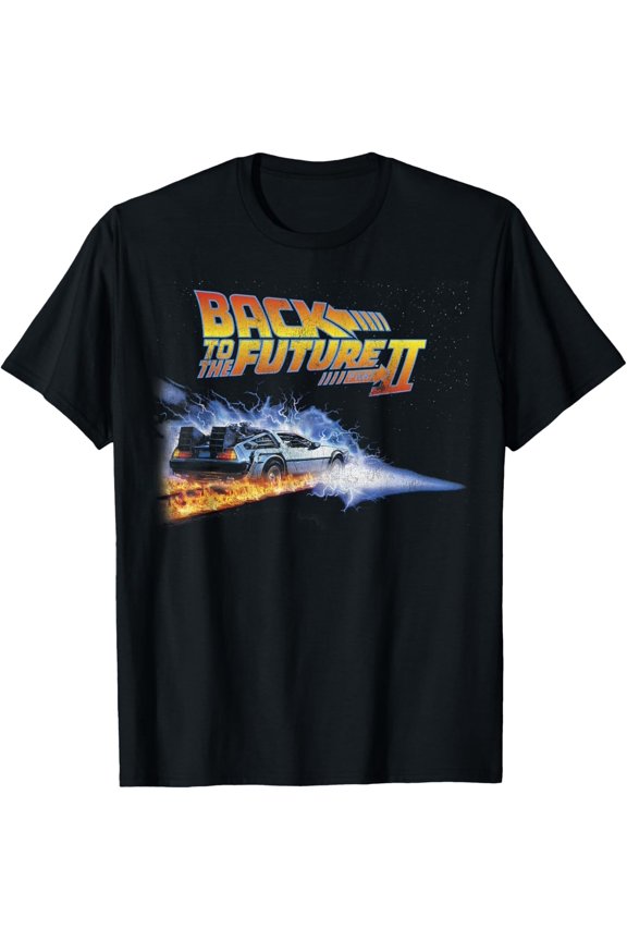 Back To The Future unisex child Classic Back To the Future Two Flaming Tires T-Shirt