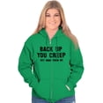 thumbnail image 1 of Back Up Creep Get Away From Me Zip Hoodie Sweatshirt Women Brisco Brands 2X, 1 of 6