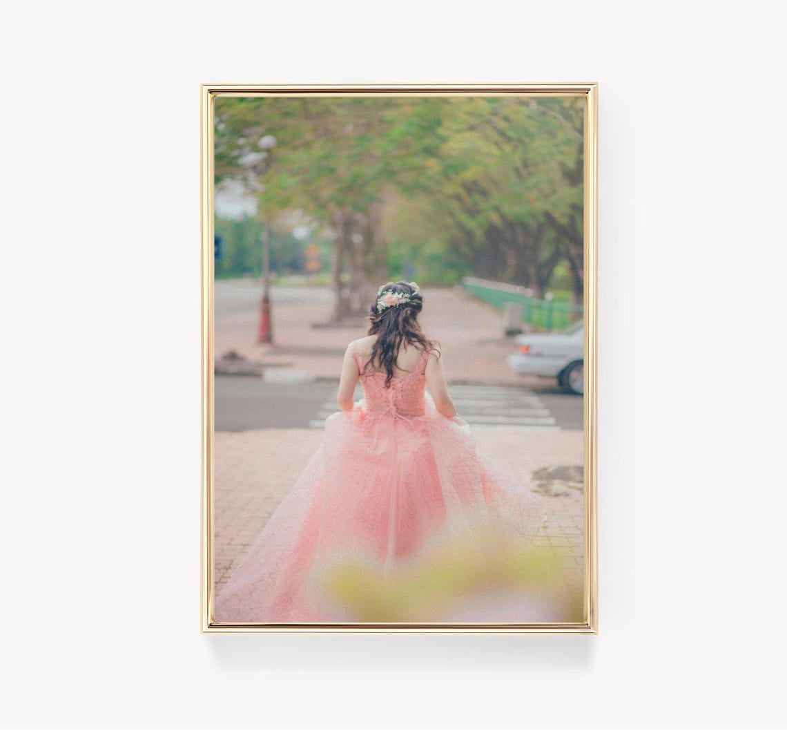 Back View Woman Dress Walking Path Poster, Fashion Inspired Bedroom And ...