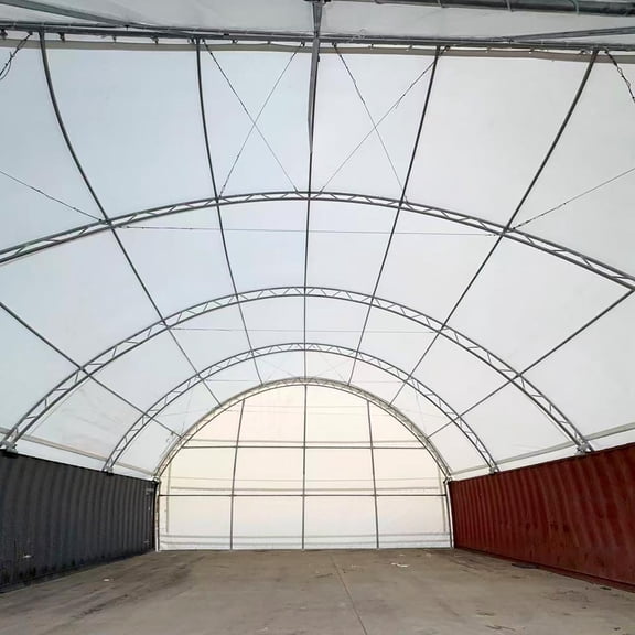 Back Wall for 40' x 40' x 15' Container Canopy Shelter, Heavy-Duty 22oz PVC Weatherproof End Wall Panel for Outdoor Storage & Equipment Protection