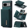 thumbnail image 1 of Back Wallet Case for Google Pixel 7A, Detachable Card Slots Holder Kickstand Magnetic Closure Cover with Premium PU Leather Soft Silicone Shockproof Drop Resistant Protective Case,Green, 1 of 11
