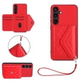 thumbnail image 1 of Back Wallet Case for Samsung Galaxy S24 Plus with RFID Blocking Card Holders Stand Function Shockproof PU Leather Wallet Case with Wrist Lanyard for Samsung Galaxy S24 Plus, Red, 1 of 9