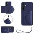 thumbnail image 1 of Back Wallet Case for Samsung Galaxy S24 with RFID Blocking Card Holders Stand Function Shockproof PU Leather Wallet Case with Wrist Lanyard for Samsung Galaxy S24, Blue, 1 of 9