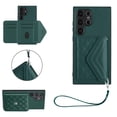 thumbnail image 1 of Back Wallet Case for Samsung Galaxy S24 Ultra with RFID Blocking Card Holders Stand Function Shockproof PU Leather Wallet Case with Wrist Lanyard for Samsung Galaxy S24 Ultra, Green, 1 of 9