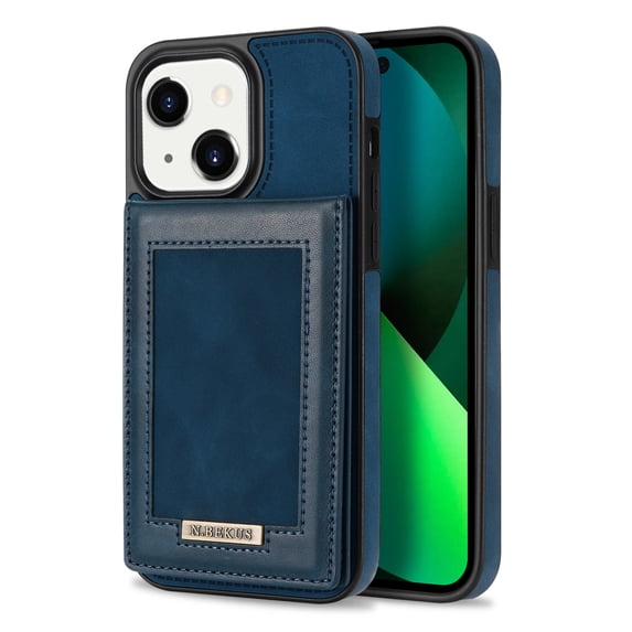 Back Wallet Case for iPhone 14 Plus, RFID Blocking Card Slots Holder Premium PU Leather Protective Cover with Kickstand Magnetic Closure Shockproof Anti-Fingerprint Dustproof Case,Blue